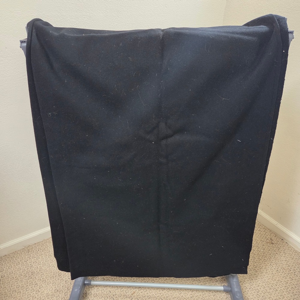 Britex Black 100% Wool Fabric 3 Yards x 58" Heavyweight Felted Coat Weight 70s